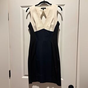 Banana Republic Navy Blue, Black, and Cream Dress